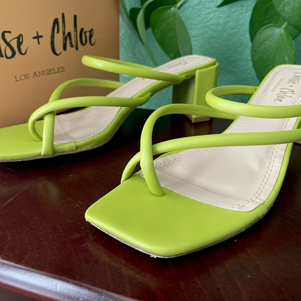 Chase + Chloe Lime Green Strappy Heels